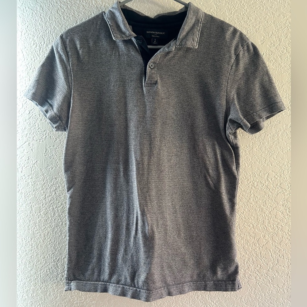 Banana Republic Heather Gray Polo Shirt